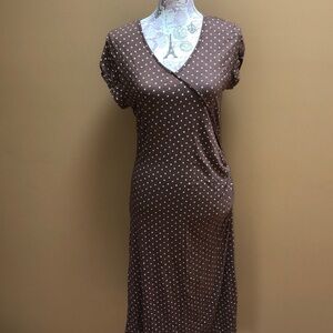 Chris Tan Brown Polka dot Dress M
